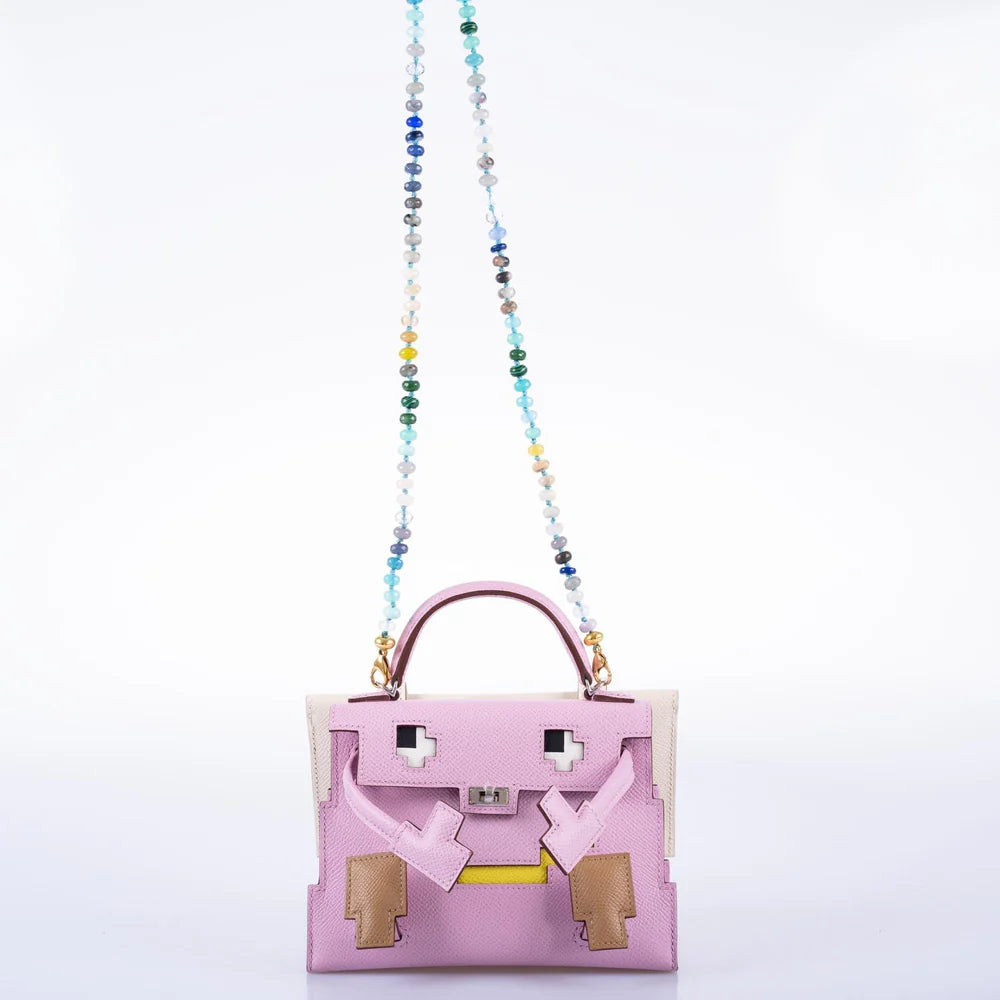 HERMÈS PICTO KELLY DOLL QUELLE IDOLE MAUVE SYLVESTRE, LIME, NATA AND CHAI EPSOM PALLADIUM HARDWARE