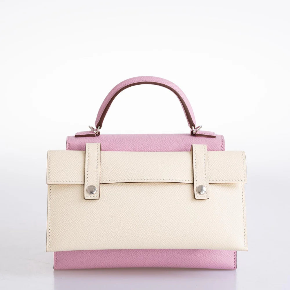 HERMÈS PICTO KELLY DOLL QUELLE IDOLE MAUVE SYLVESTRE, LIME, NATA AND CHAI EPSOM PALLADIUM HARDWARE