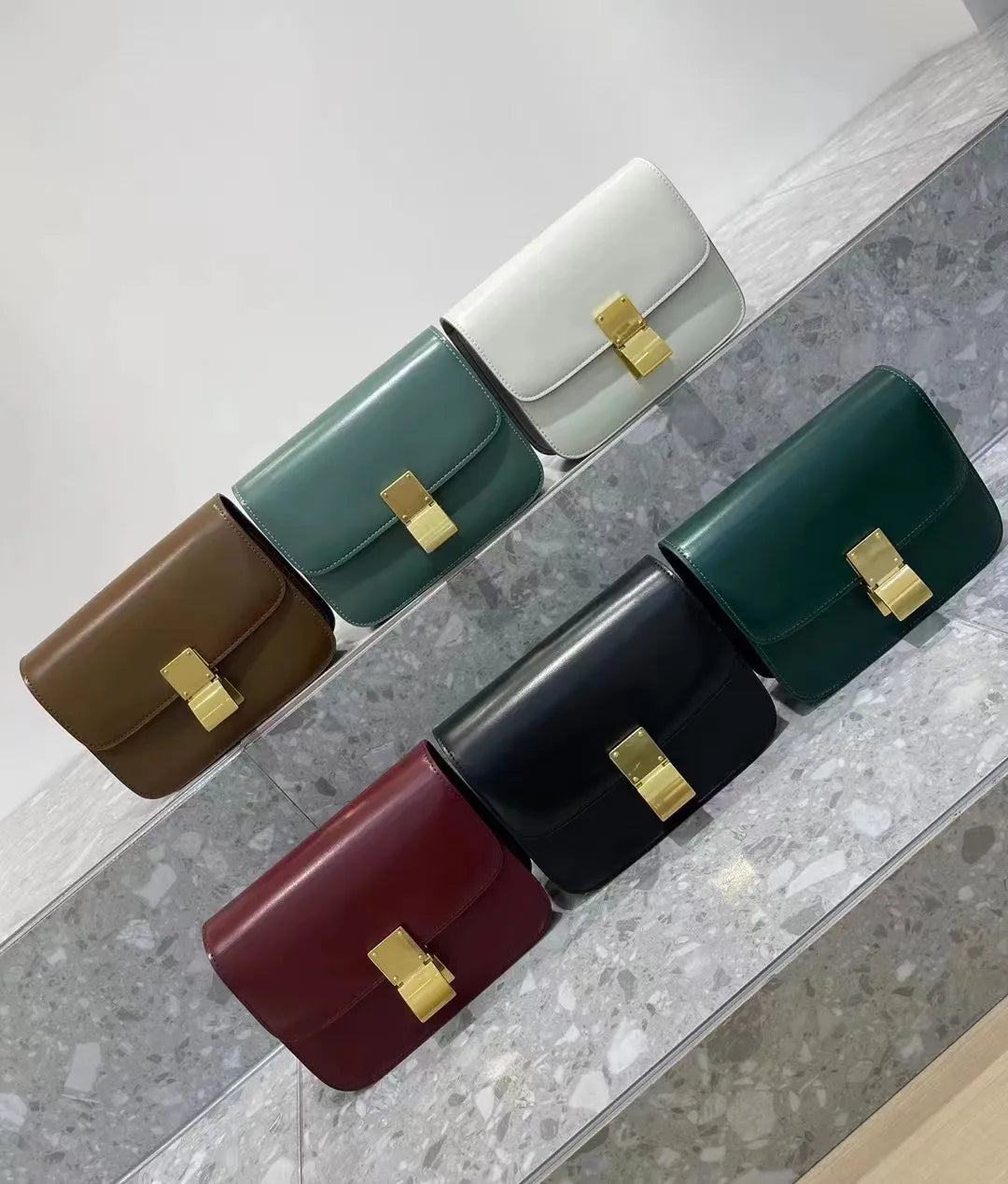 Genuine Leather Square Bags L