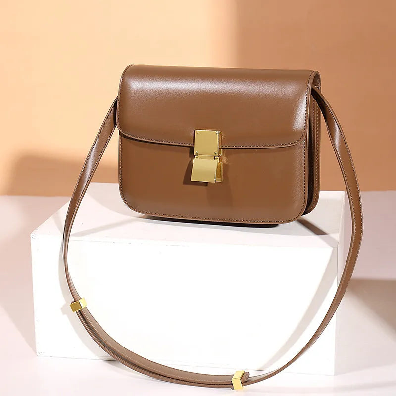 Genuine Leather Square Bags L