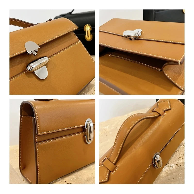 Leather Top Handle Satchel Purse