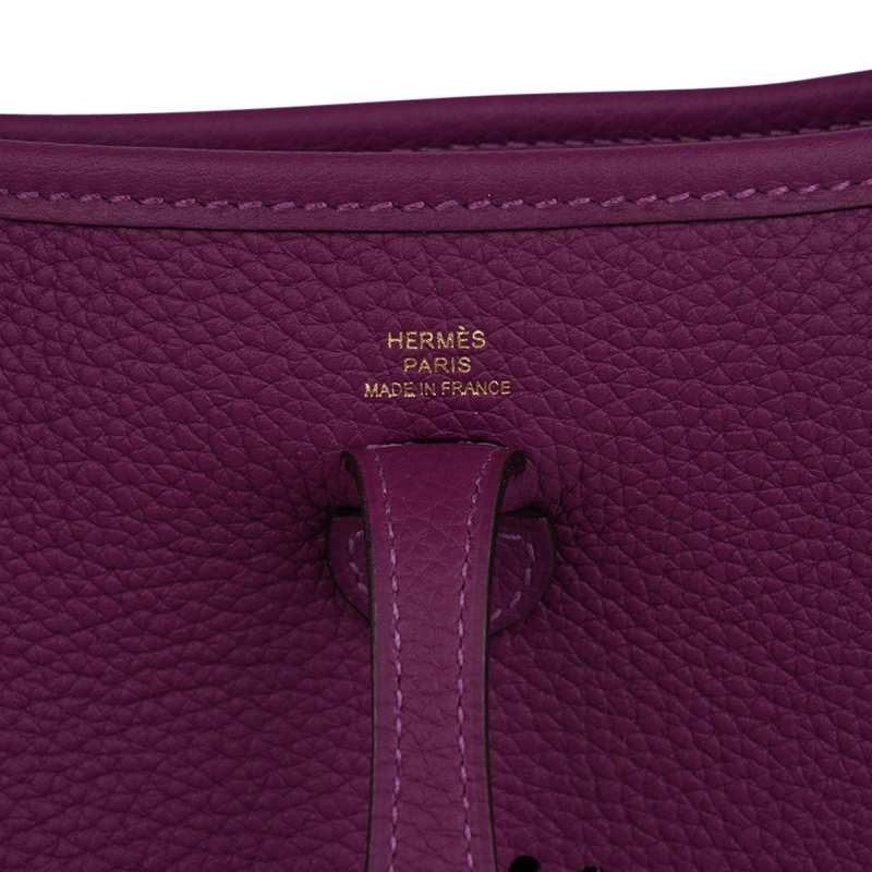 Hermes Mini Evelyne III TPM Bag Anemone Maurice Leather with Gold Hardware