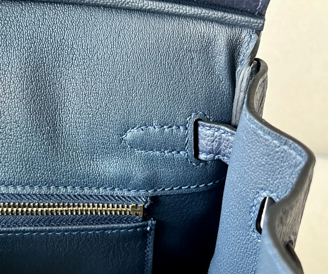 Hermes Birkin 2Z Midnight Blue/Gold Buckle