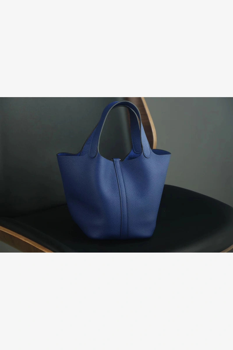 Hermes Picotin Lock bag Blue Clemence leather